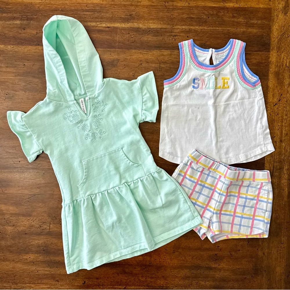 Janie and Jack Dress and Tank/Shorts Set Size 4 GUC